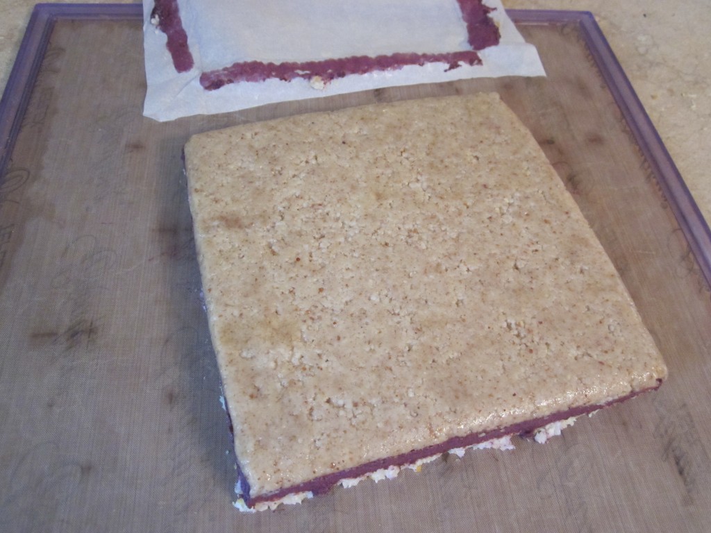 Lemon Blueberry Squares Recipe - flipping out of pan removing parchment