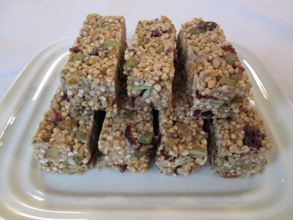 Puffed Quinoa Energy Bars Recipe on plate