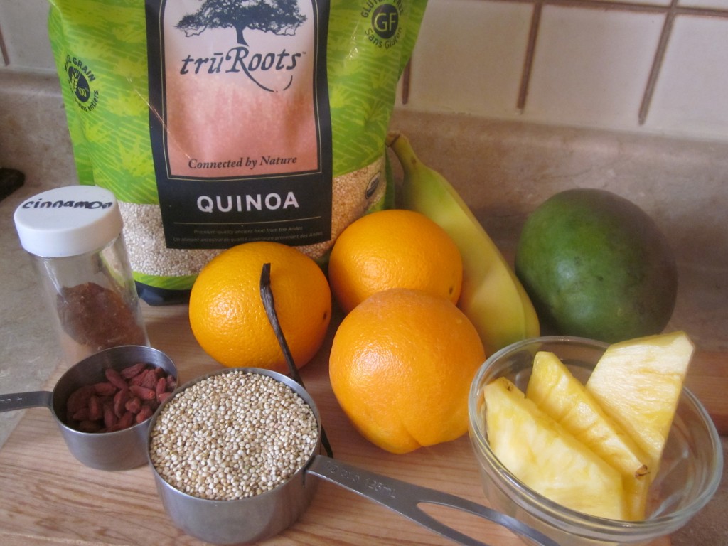 Tropical Sunshine Quinoa Cereal Recipe - ingredients