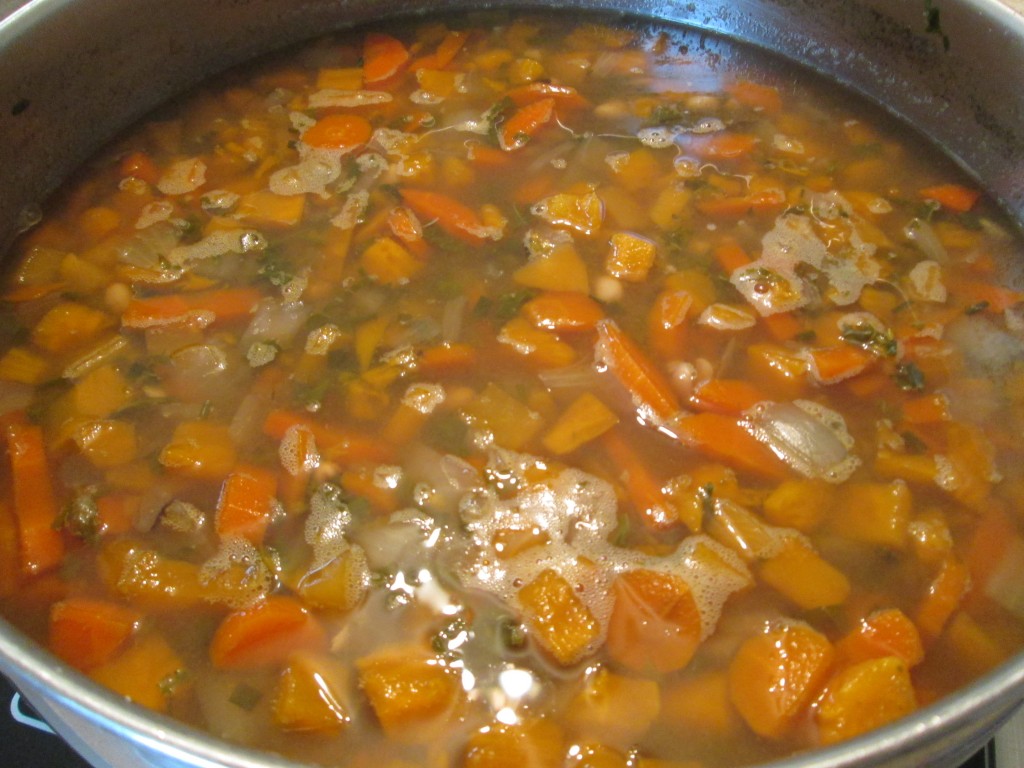 Creamy Sweet Potato Black Eyed Peas Soup Recipe - vegetables and beans cooked