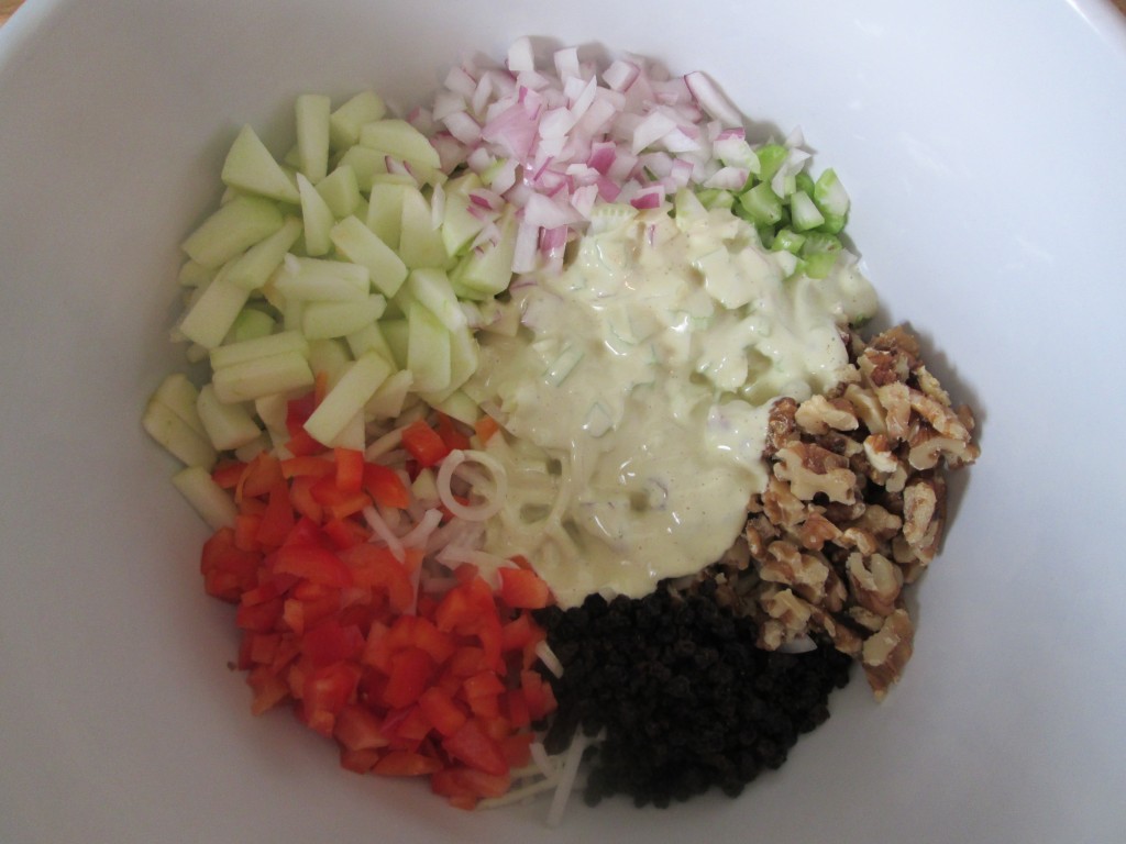 Creamy Kohlrabi Salad Recipe - ingredients in bowl