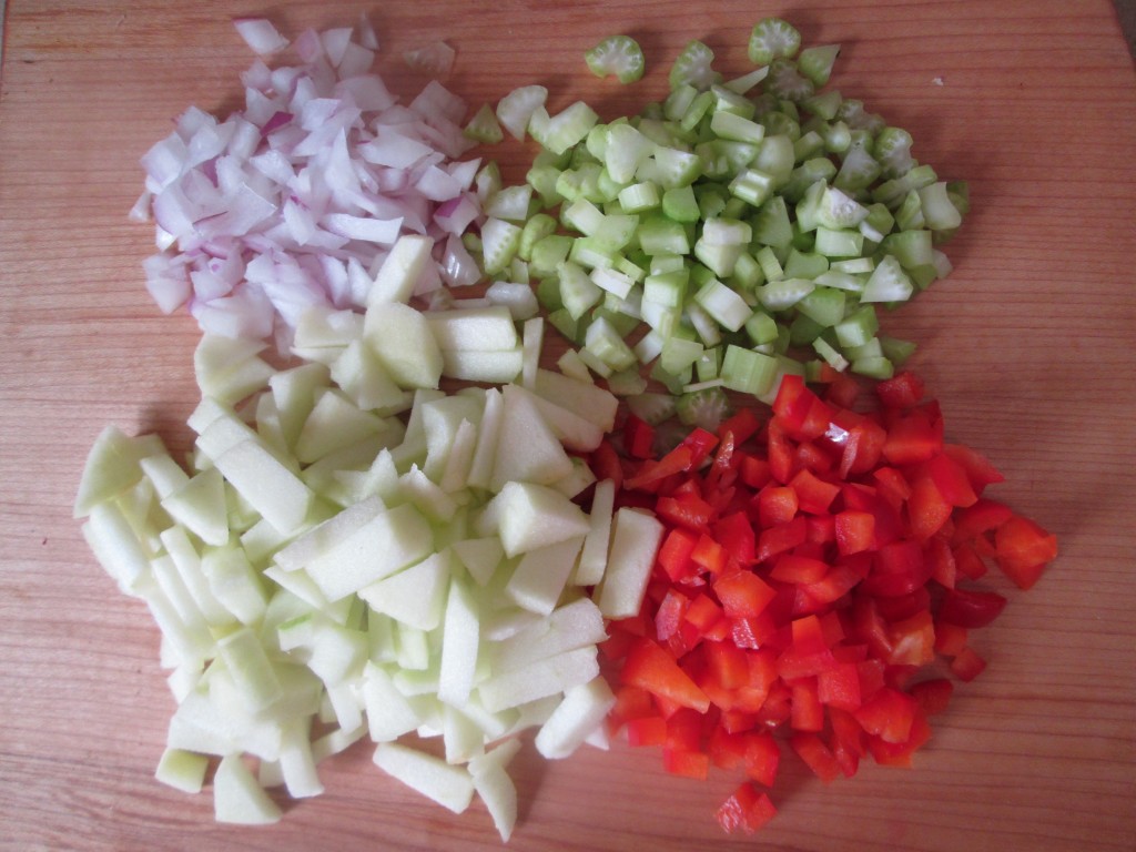 Creamy Kohlrabi Salad Recipe - vegetables chopped