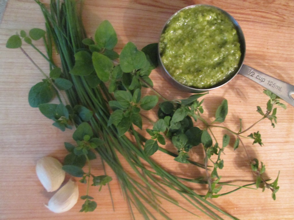 Pesto Vegetables with Black Beans and Rice  - herbs with Black Beans and Rice