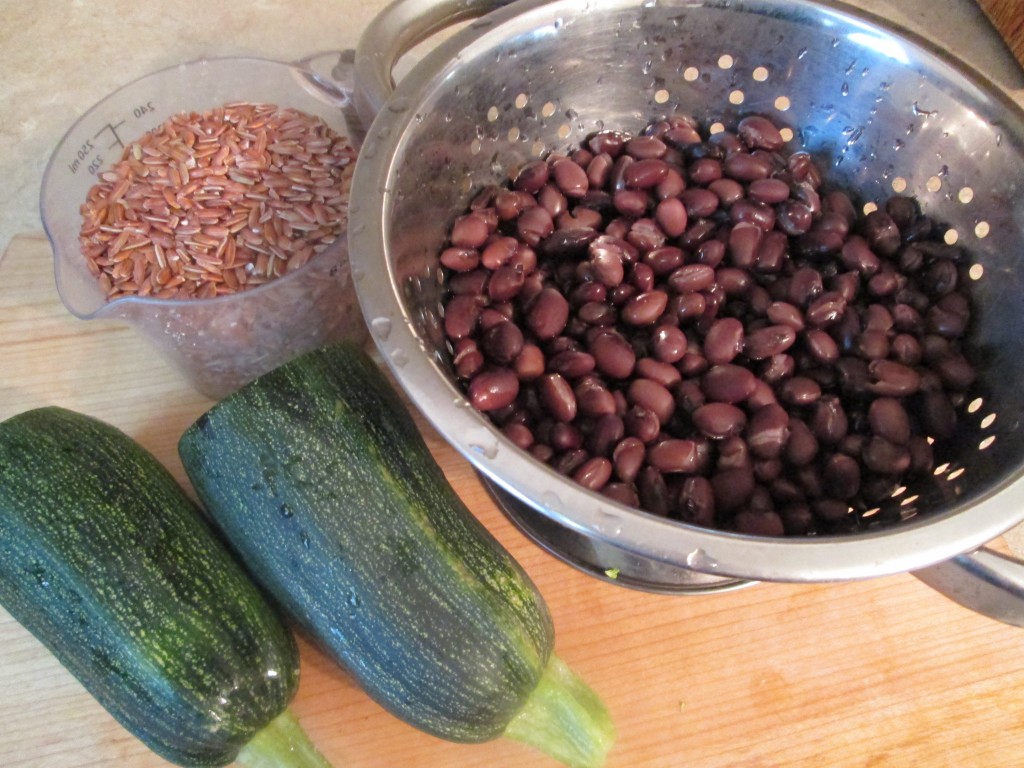 Pesto Vegetables with Black Beans and Rice - ingredients 2