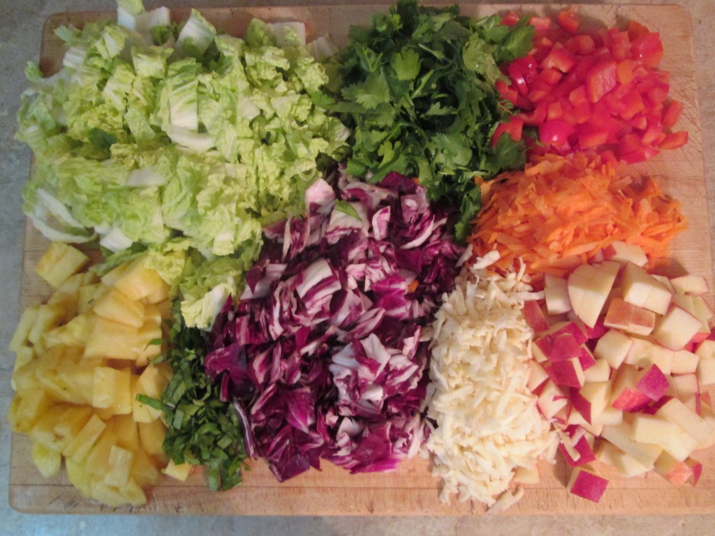 Fireworks Salad Recipe -  ingredients prepped