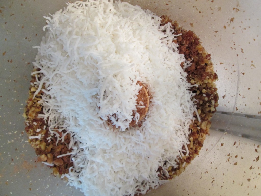 Pomegranate and Chocolate Coconut Cream Cake - layer 1 process