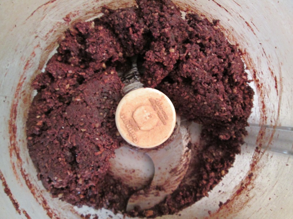 Pomegranate and Chocolate Coconut Cream Cake - layer 1 processed