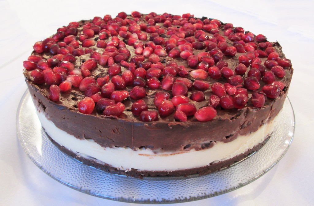 Pomegranate and Chocolate Coconut Cream Cake Recipe 