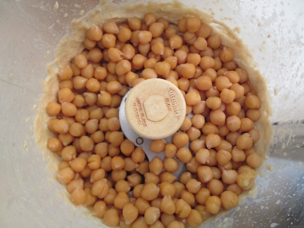 Creamy and Smooth Chickpea Hummus Recipe - 3 process -add chickpeas