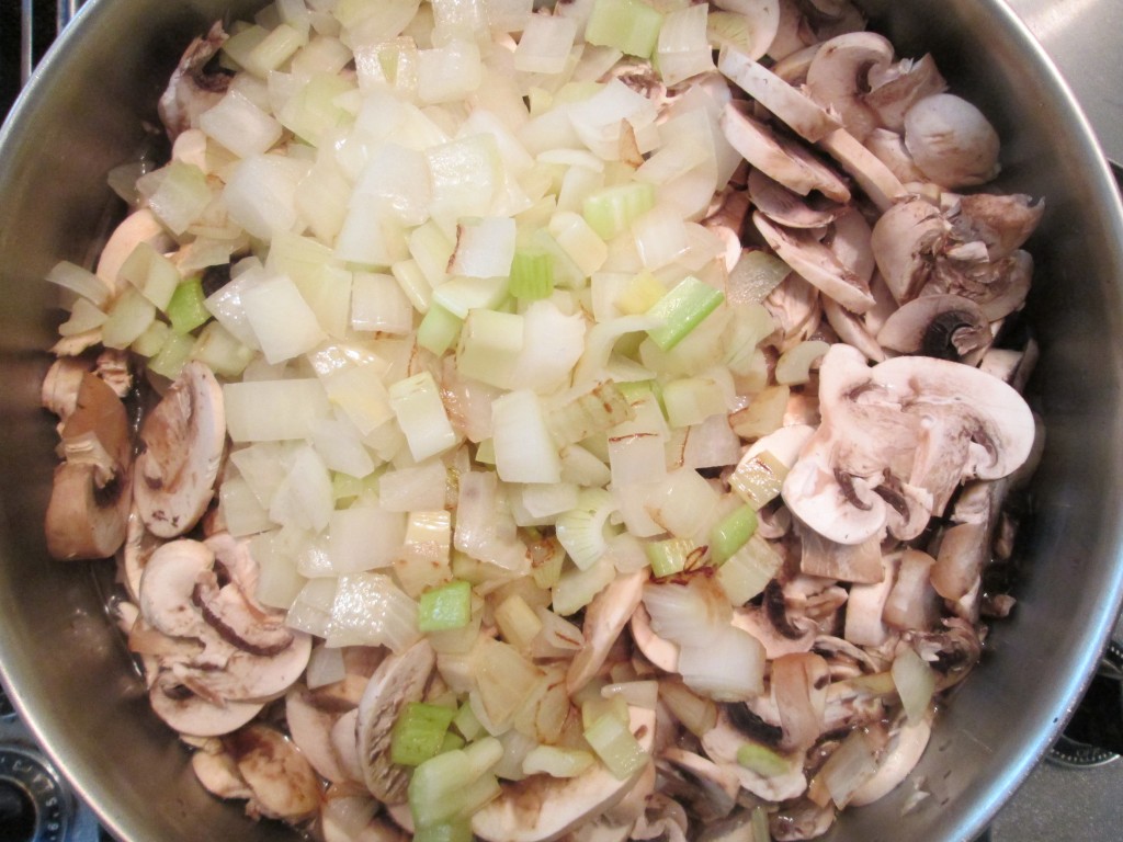 Vegan Cream of Mushroom Soup Recipe - 4 add mushrooms pot