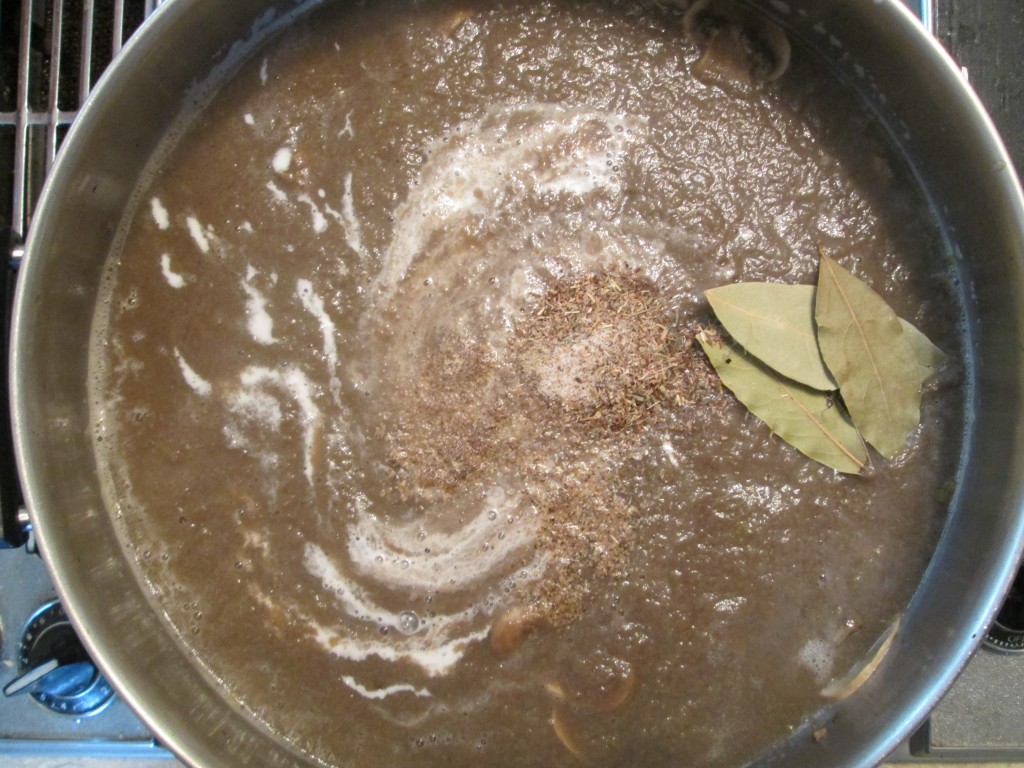 Vegan Cream of Mushroom Soup Recipe - 7 add seasonings to pot