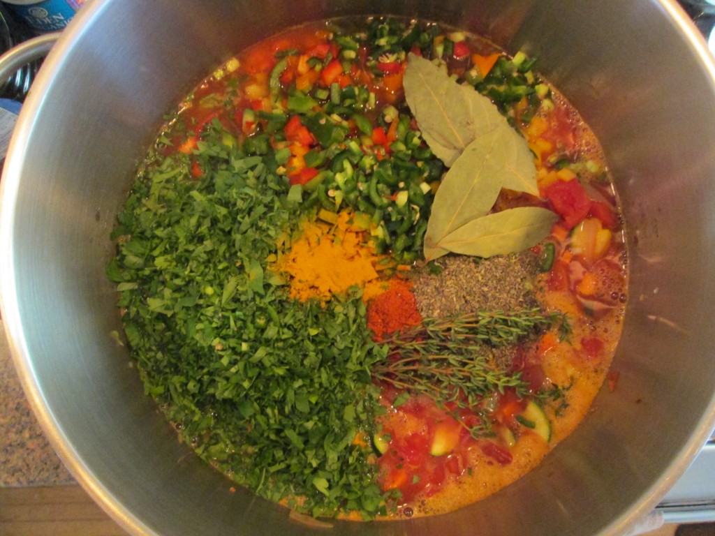14 02 05 Gypsy Sweet Potato Tomato Soup - 8 add spices to pot