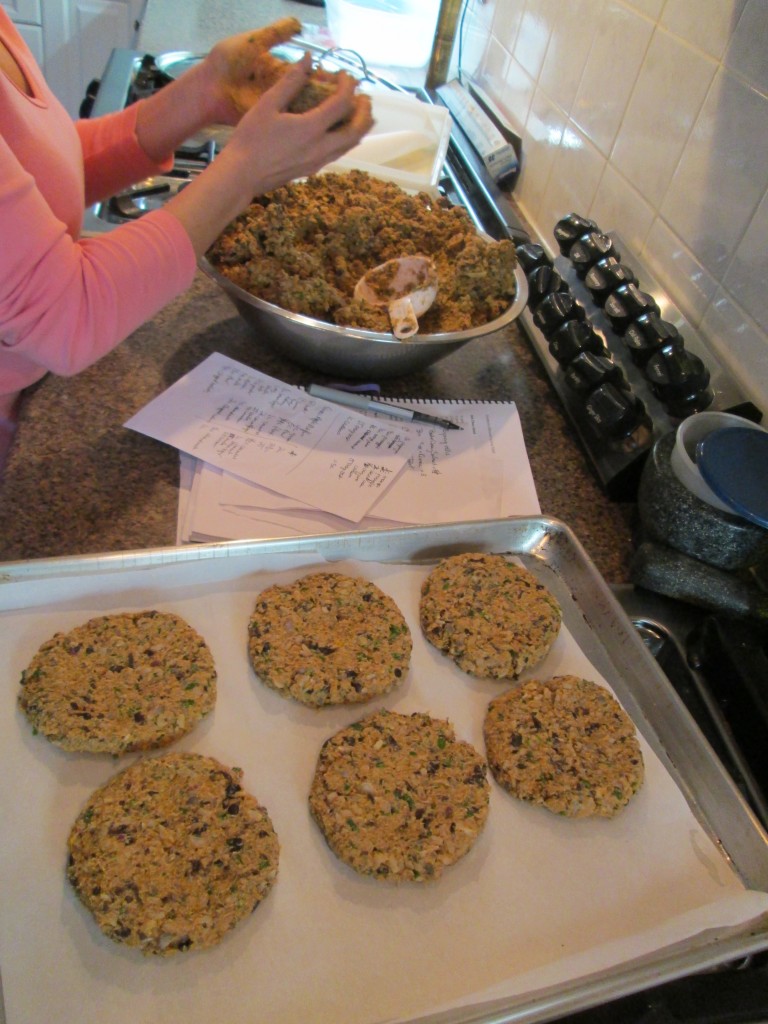 Black Bean Burgers being made