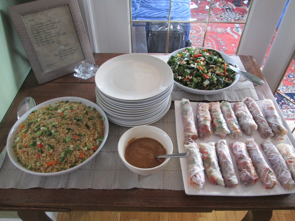 Spring Rolls lunch table set