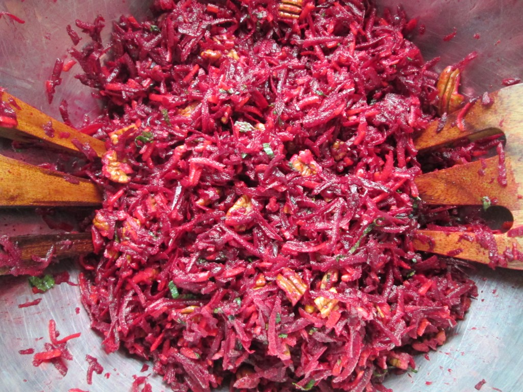 Beet and Pecan Salad on Arugula Recipe - 4 beet salad mixed