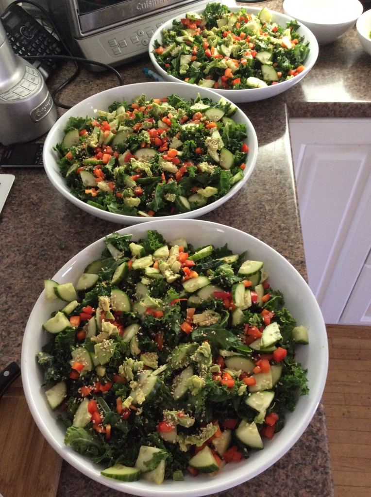 Massaged Kale Salad Recipe - massaging kale