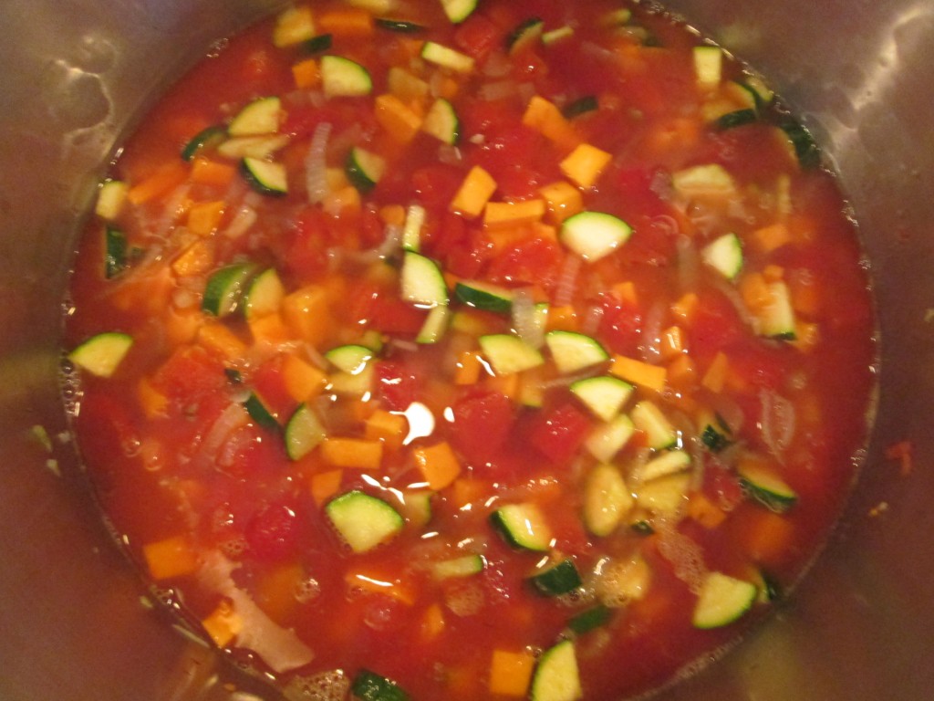 Gypsy Sweet Potato Tomato Soup Recipe  - 6 add toamtoes potatoes peppers