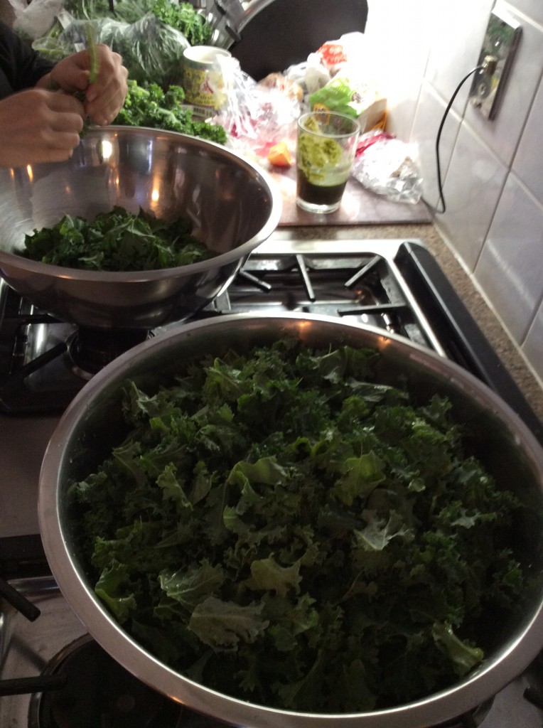 Massaged Kale Salad Recipe - massaging kale