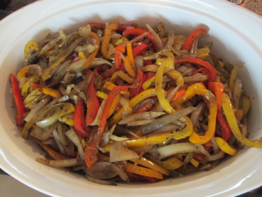 Vegetarian Fajitas - onions and peppers